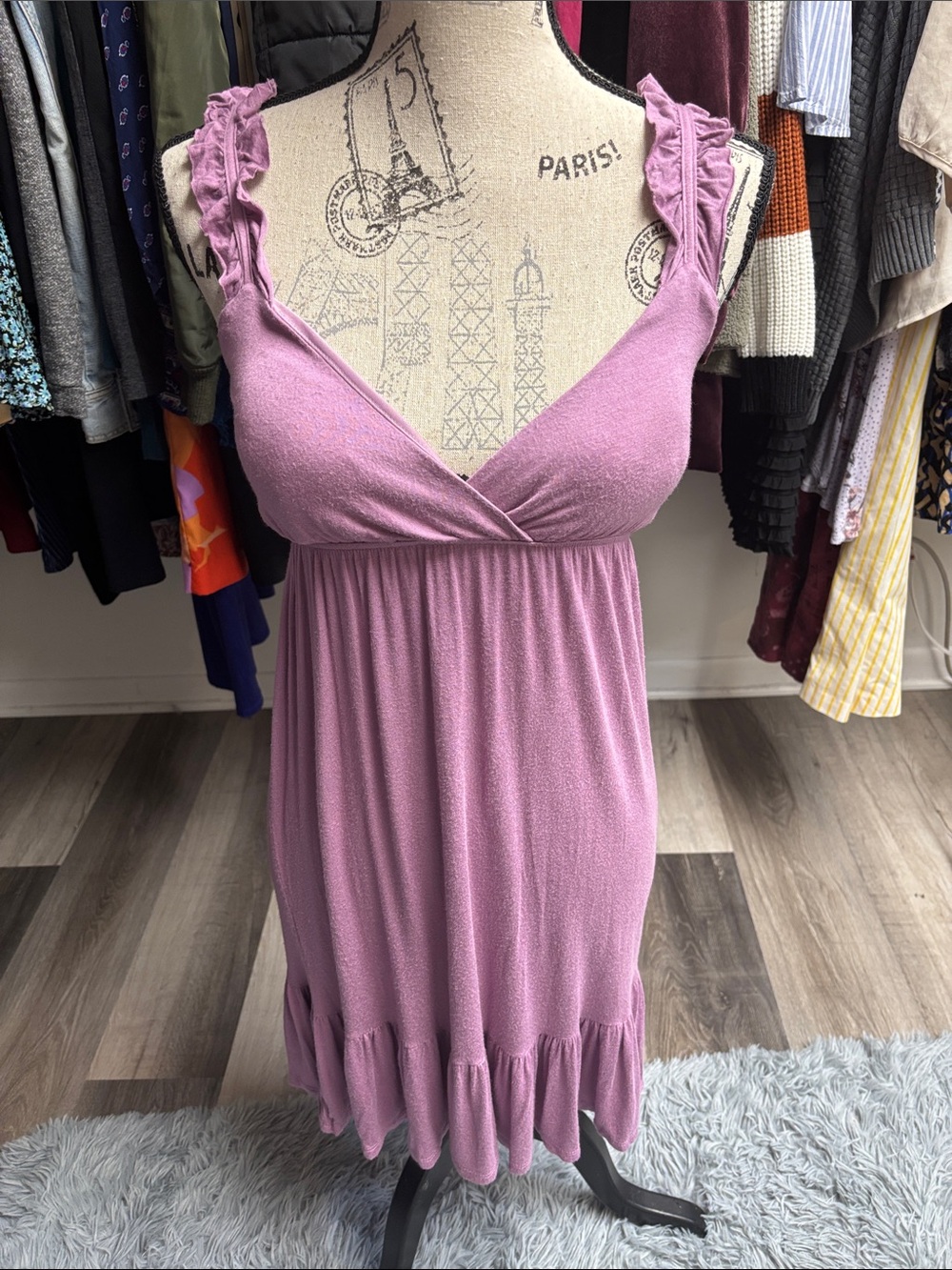 Y2K Ruffle-Shoulder Mini Dress
